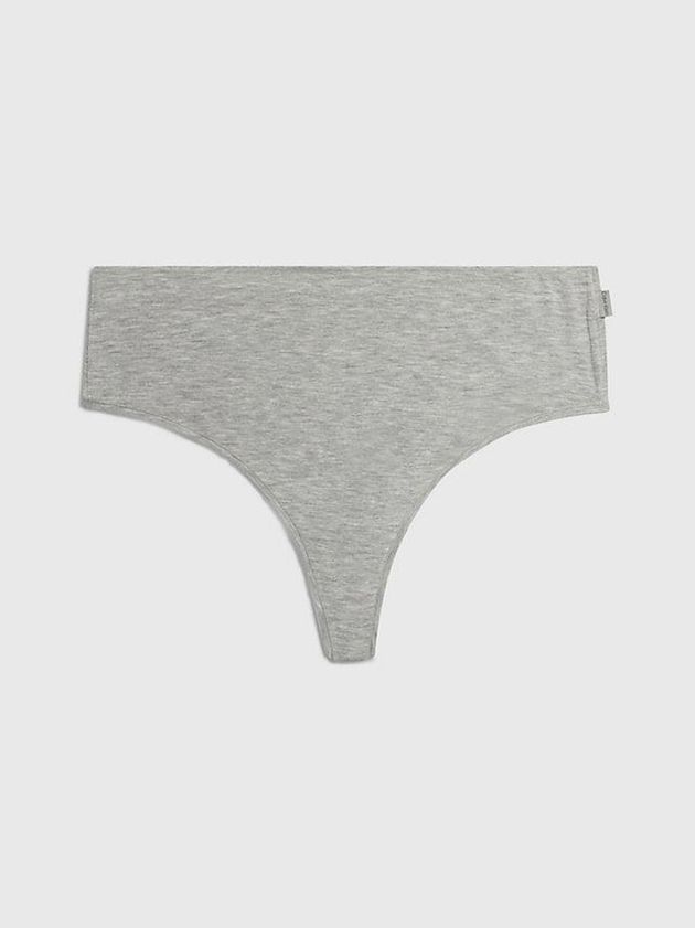 Calvin Klein USA High Waisted - Flex Fit Womens Thong Grey 8497235-QX